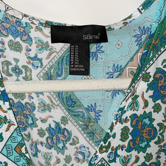 Sbetro Ruffle Sleeve Bohemian Print Dress. Size XL. - Picture 5 of 5